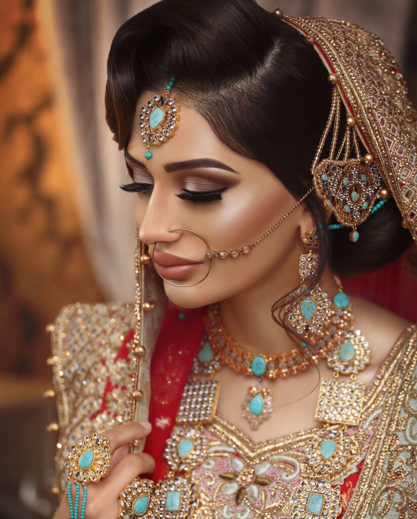 Modern asian bridal hair and makeup