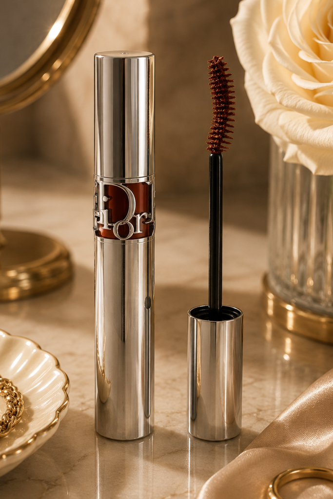 Lifted, curled bridal lashes with luxury Dior mascara