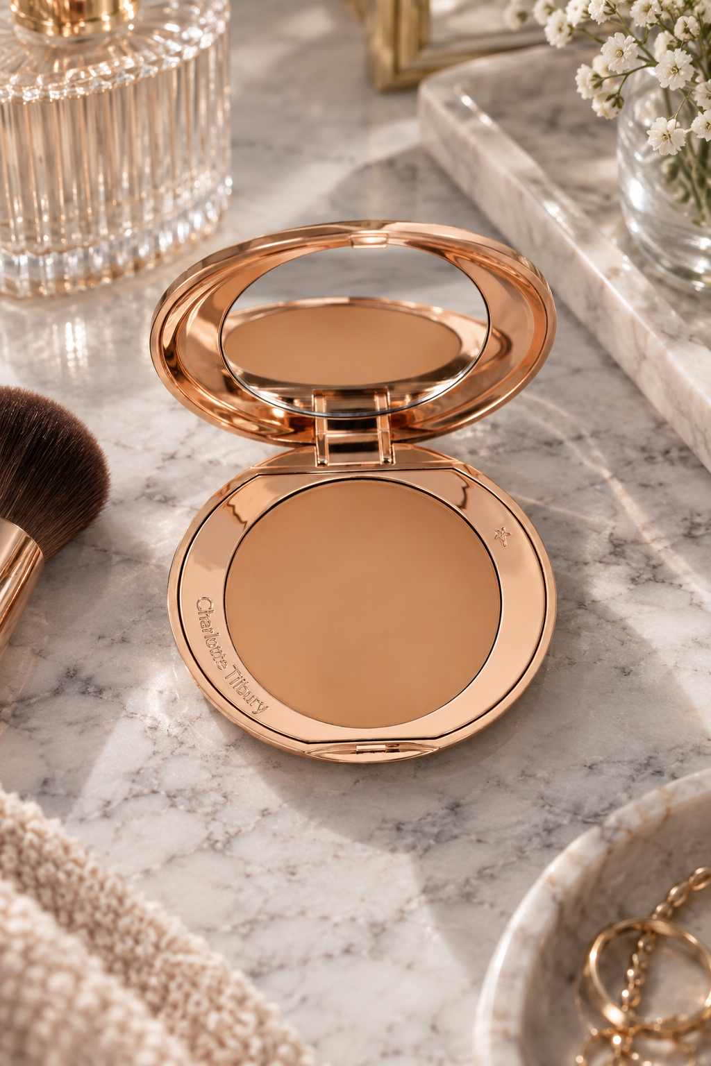 Charlotte Tilbury Airbrush Flawless Finish Powder in Shade 3 Tan for deeper skin tones