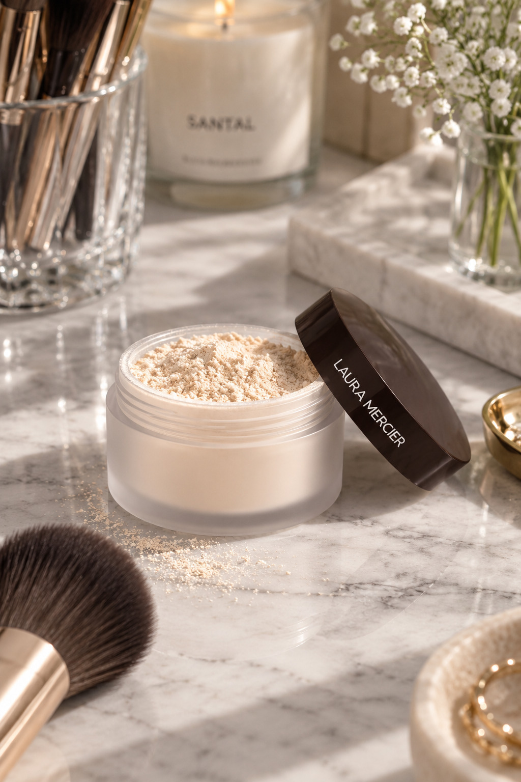 Laura Mercier Translucent Loose Setting Powder for flashback-free bridal makeup