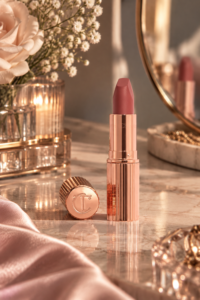 Charlotte Tilbury Pillow Talk lipstick, a professional bridal makeup artist favourite