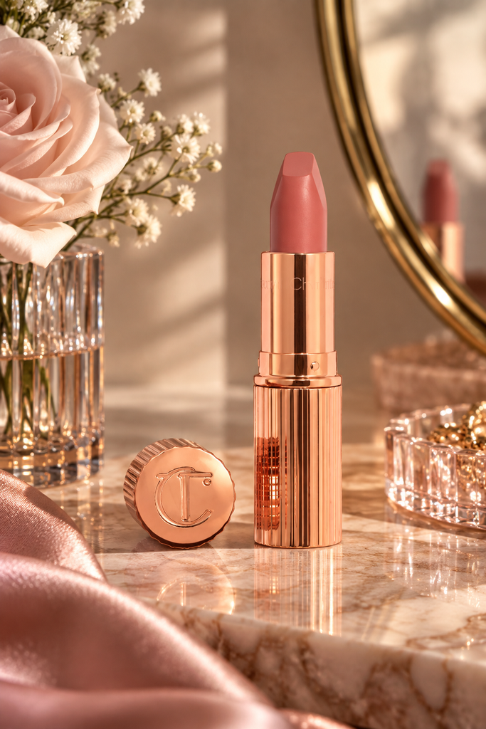 Charlotte Tilbury Pillow Talk Medium berry pink lipstick for South Asian brides