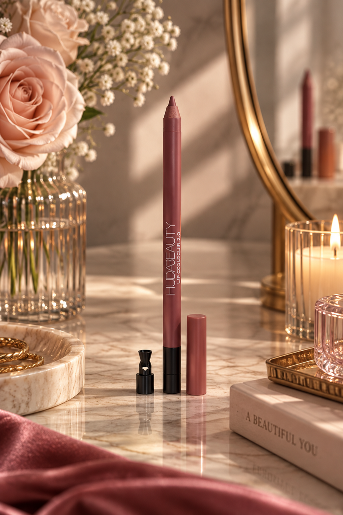 Huda Beauty Lip Contour 2.0 lip liner in Honey Beige and Muted Pink